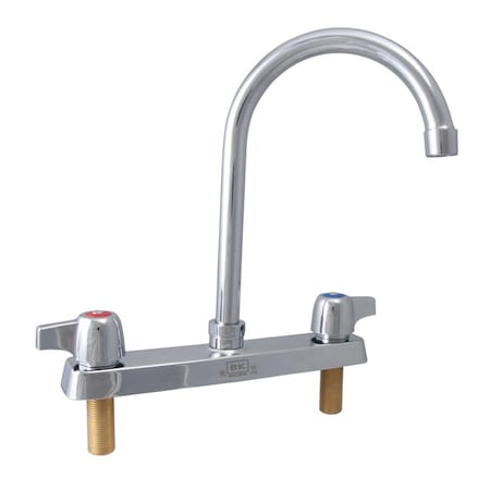 Workforce Standard Duty Faucet, 8 Gooseneck Spout, 8 O.C. Deck Mount